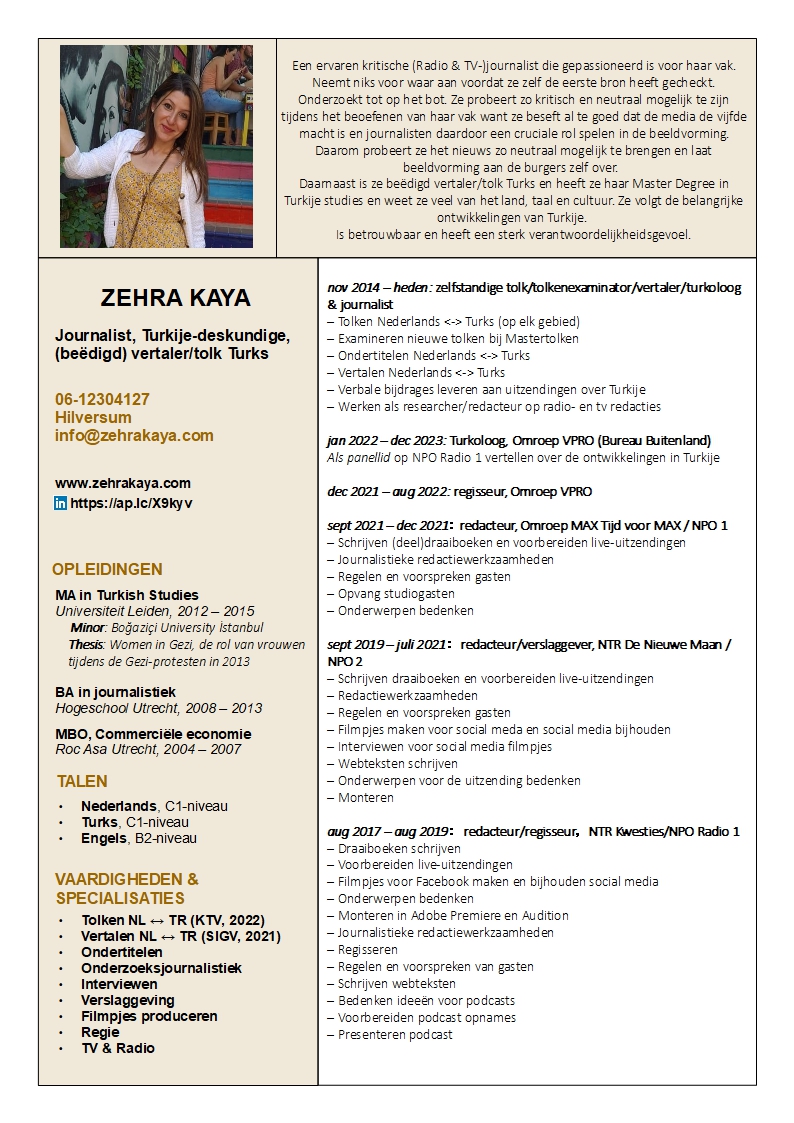 CV Zehra Kaya 1